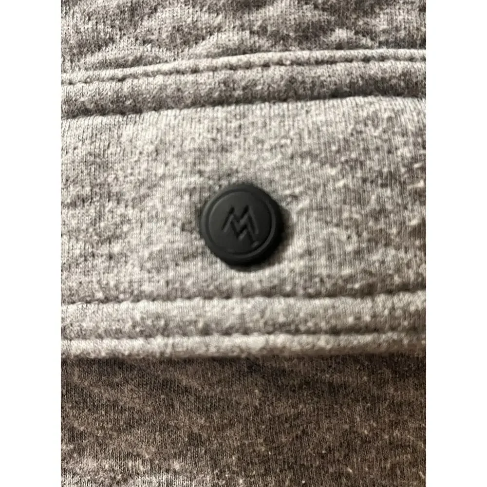 Grey Cloudveil Quilted Jacquard Knit Shirt Jacket Snap Button Medium